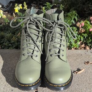 Dr. Martens Olive Lace-Up Combat Boots